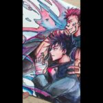 Megumi &Sukuna Combo attack 呪術廻戦 – Anime drawing Watercolor  [Jujutsu Kaisen]