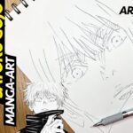 Drawing Satoru Gojo 五条悟 from the manga called Jujutsu Kaisen 呪術廻戦 | ArtyCoaty #shorts