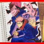 呪術廻戦 | Jujutsu kaisen | Itadori&Sukuna | 宿儺 – りょうめんすくな | Drawing JJK Anime Character お絵描き絵 アニメ 🖍