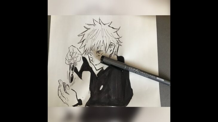 #short【呪術廻戦】五条悟描いてみた/Drawing/Jujutsu Kaisen/Satoru Gojyo illustration making