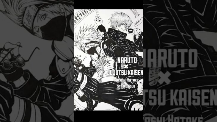 NARUTO 呪術廻戦 – 五条 悟 はたけ カカシ 描いてみた/ナルト/JUJUTSU KAISEN/描き方【ASMR：Long ver.→説明欄の再生リスト】#shorts