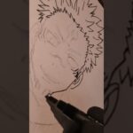 Draw a double-sided inn of Jujutsukaisen （呪術廻戦の両面宿儺を描く）#asmr #shorts #anime #manga