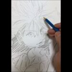 【呪術廻戦】♯305 五条悟一発描き【Jujutsu Kaisen drawing with a pencil】