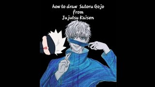 how to draw Satoru Gojo from Jujutsu Kaisen?!