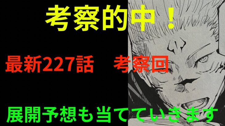 考察的中しました！最新227話の考察回です！未読の方はご注意下さい！「領域を開いたまま反転術式で治癒する」「領域内での戦闘」「領域範囲の縛り」が的中しました