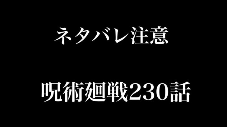 【呪術廻戦230話】ネタバレ注意【最新話】