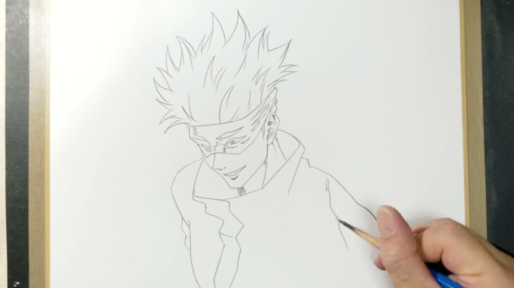 【呪術廻戦】五条先生の描き方。(かんたん・ゆっくり)　[Jujutsu Kaisen] How to draw Mr. Gojo.